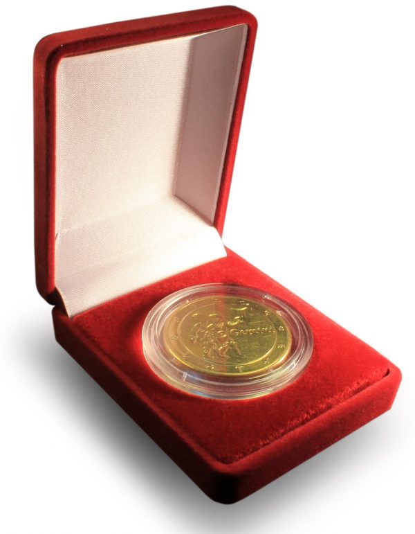 Подарочный футляр для монеты - бархат